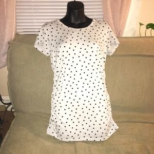 polka dot short sleeve maternity top medium